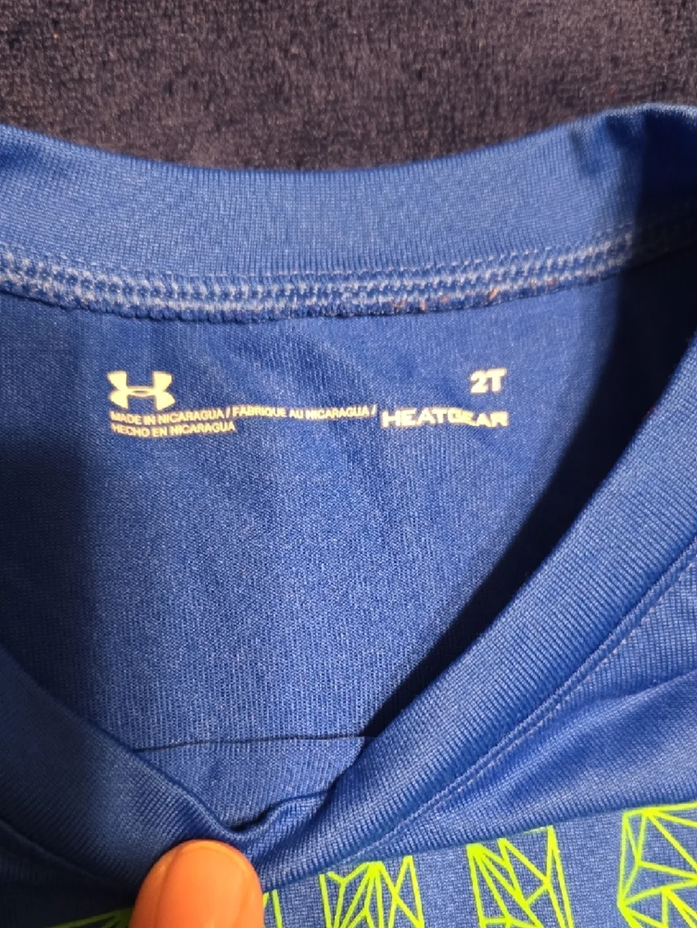 Under Armour Blue Tee with Neon Green 'This Is My Show' Graphic